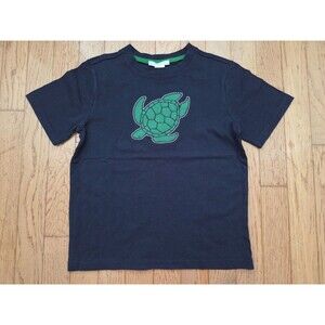 Janie and Jack Boy's Navy Blue Short Sleeve Shirt Green Sea Turtle 100% Cotton